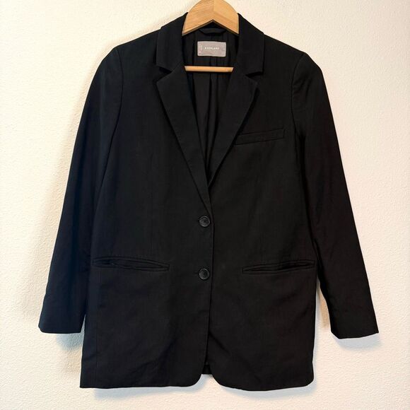 Everlane Linen Blend Black Blazer Size 2 - Picture 1 of 7